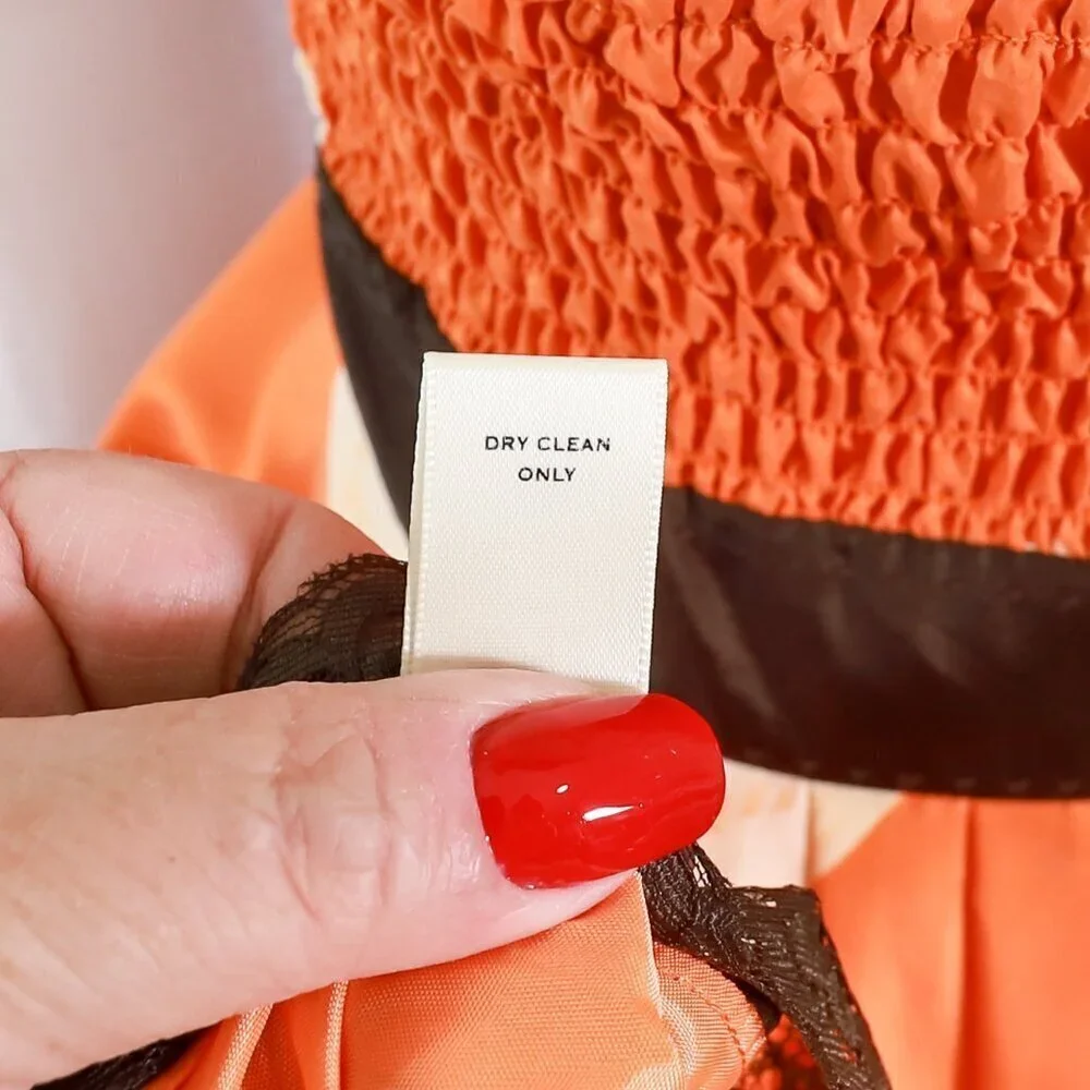 Moulinette Soeurs Orange Halter Dress with Brown Accents - Picture 10 of 11
